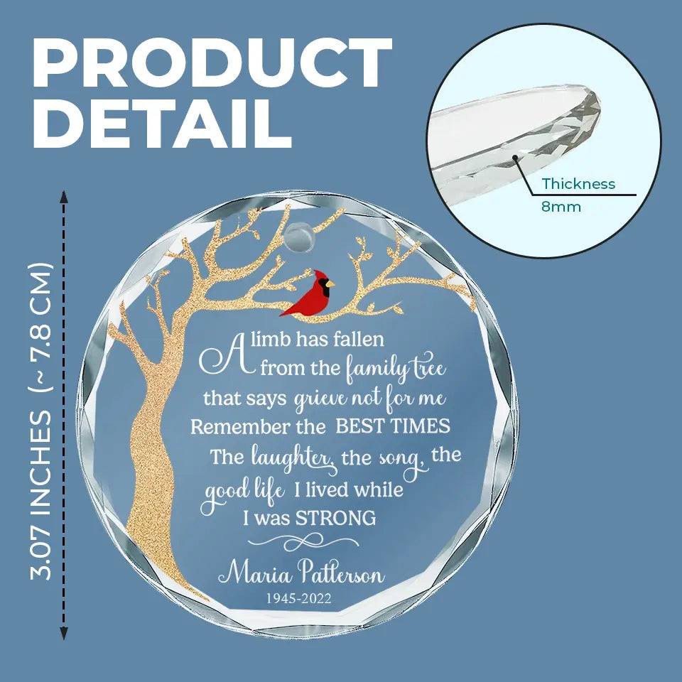 Remember The Best Times - Memorial Personalized Custom Circle Glass Ornament - Sympathy Gift For Family Members