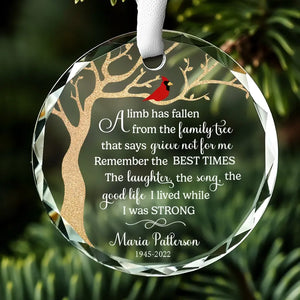 Remember The Best Times - Memorial Personalized Custom Circle Glass Ornament - Sympathy Gift For Family Members