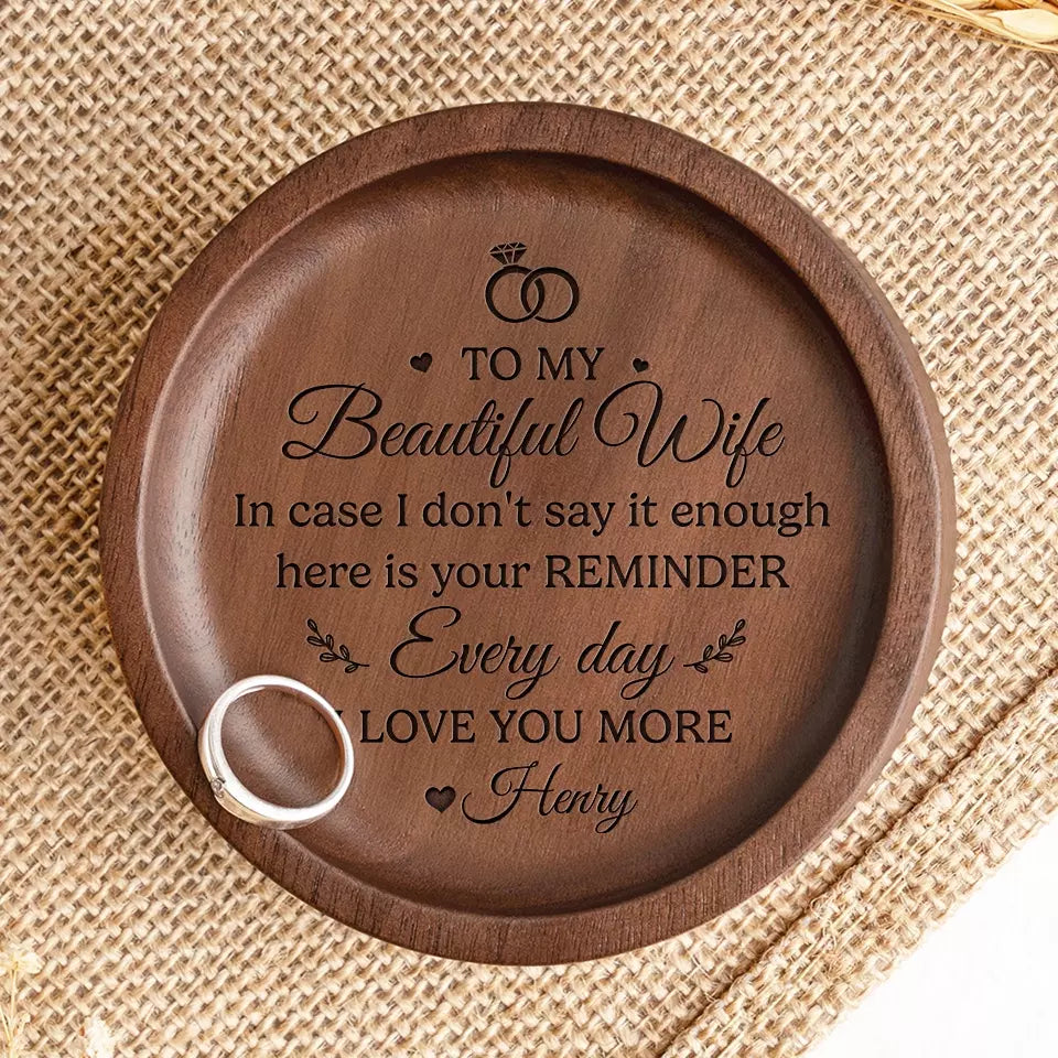 All You Need Is Love - Couple Personalized Custom Wooden Jewelry Dish - Gift For Husband Wife, Anniversary