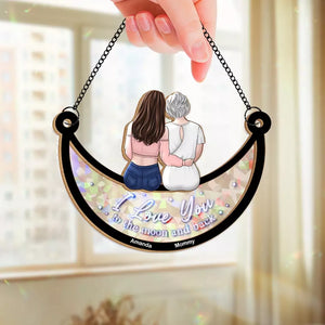 Family Time Is The Best Time - Family Personalized Window Hanging Suncatcher - Gift For Mom