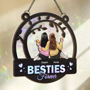 Sisters Forever - Bestie Personalized Window Hanging Suncatcher - Christmas Gift For Best Friends, BFF, Sisters