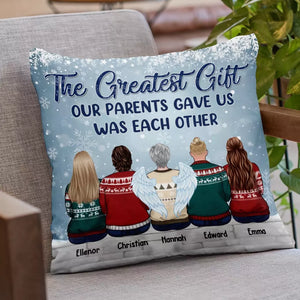 There’s Snow Place Like Home - Family Personalized Custom Pillow - Christmas Gift For Family Members