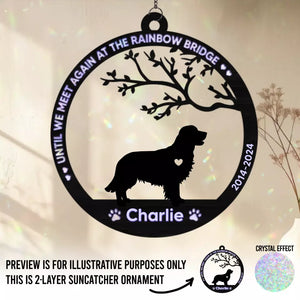 Dogs And Angels Are Not Very Far Apart - Memorial Personalized Window Hanging Suncatcher - Sympathy Gift For Pet Owners, Pet Lovers