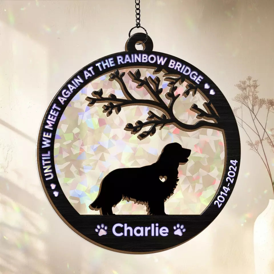 Dogs And Angels Are Not Very Far Apart - Memorial Personalized Window Hanging Suncatcher - Sympathy Gift For Pet Owners, Pet Lovers