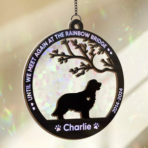 Dogs And Angels Are Not Very Far Apart - Memorial Personalized Window Hanging Suncatcher - Sympathy Gift For Pet Owners, Pet Lovers