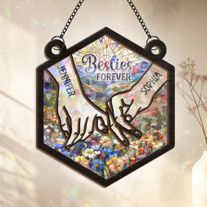 True Friends Are Like Diamonds - Bestie Personalized Window Hanging Suncatcher - Gift For Best Friends, BFF, Sisters