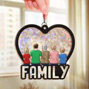 The Most Important Thing In The World Is Family And Love - Family Personalized Window Hanging Suncatcher - Gift For Family Members