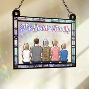 Time Together As A Family Is A Gift - Family Personalized Window Hanging Suncatcher - Gift For Family Members