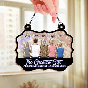 My Greatest Gift Is Our Family - Family Personalized Window Hanging Suncatcher - Gift For Family Members