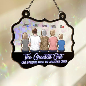 My Greatest Gift Is Our Family - Family Personalized Window Hanging Suncatcher - Gift For Family Members