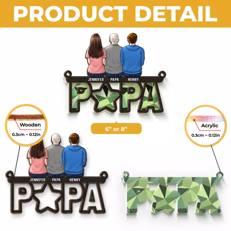 Dad, You’ve Always Been My Hero - Family Personalized Window Hanging Suncatcher - Father's Day, Gift For Dad, Grandpa