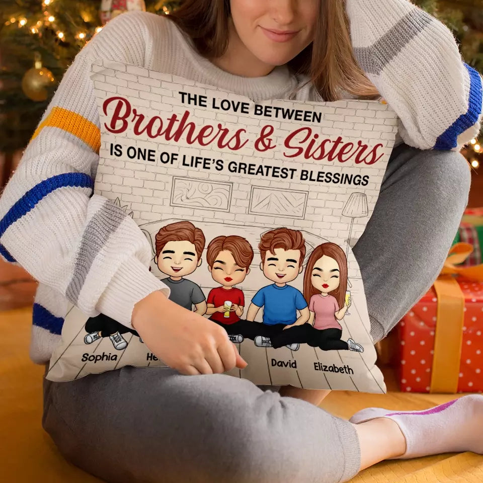 Brothers Sisters One Of Life’s Greatest Blessings - Family Personalized Custom Pillow - Gift For Family Members