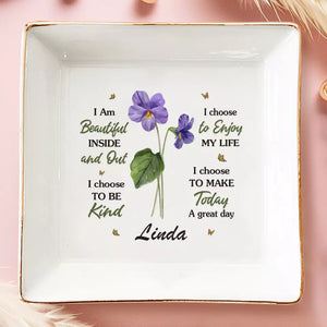 Every Flower Is A Soul Blossoming In Nature - Bestie Personalized Custom Jewelry Dish - Gift For Best Friends, BFF, Sisters