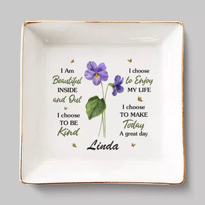 Every Flower Is A Soul Blossoming In Nature - Bestie Personalized Custom Jewelry Dish - Gift For Best Friends, BFF, Sisters