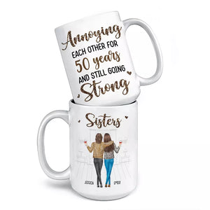 Sisters By Heart, Friends By Choice - Sister Personalized Custom Mug - Gift For Sisters, Siblings