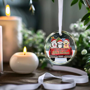 I Believe In Santa's Paws - Dog & Cat Personalized Custom Circle Glass Ornament - Christmas Gift For Pet Owners, Pet Lovers