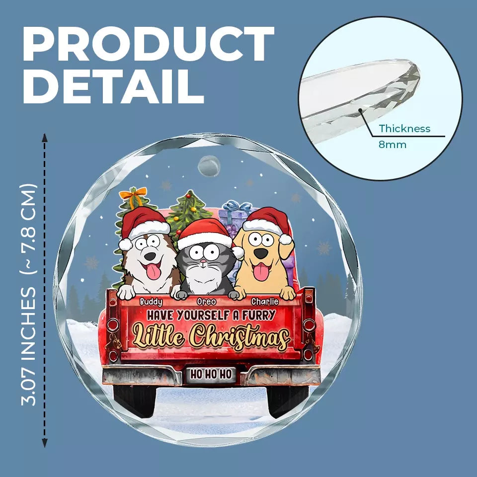 I Believe In Santa's Paws - Dog & Cat Personalized Custom Circle Glass Ornament - Christmas Gift For Pet Owners, Pet Lovers