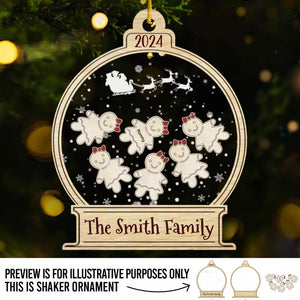 Family Love Grows Warmer At Christmas - Family Personalized Custom 3 Layers Shaker Ornament - Christmas Gift For Family Members