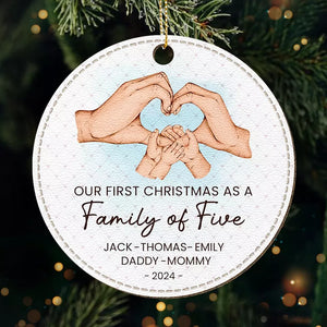 Christmas Is A Reminder Of The Joy That Family Brings - Family Personalized Custom Leather Ornament - Christmas Gift For Family Members, Baby Kids, Newborn Baby