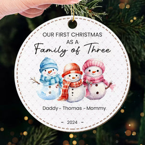 Family Grows With A New Arrival - Family Personalized Custom Leather Ornament - Christmas Gift For Family Members, Baby Kids, Newborn Baby