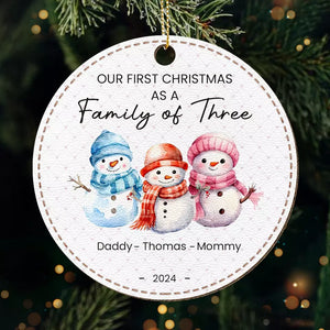 Family Grows With A New Arrival - Family Personalized Custom Leather Ornament - Christmas Gift For Family Members, Baby Kids, Newborn Baby