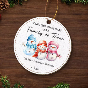 Family Grows With A New Arrival - Family Personalized Custom Leather Ornament - Christmas Gift For Family Members, Baby Kids, Newborn Baby