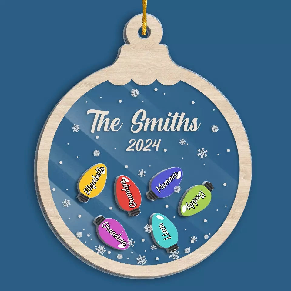 There's Snow Place Like Home - Family Personalized Custom 3 Layers Shaker Ornament - Christmas Gift For Family Members