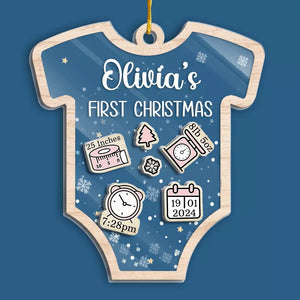 First Christmas - Family Personalized Custom 3 Layers Shaker Ornament - Christmas  Gift For Baby Kids, Newborn Baby