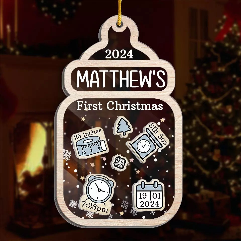 Children Make You Want To Start Life Over - Family Personalized Custom 3 Layers Shaker Ornament - Christmas  Gift For Baby Kids, Newborn Baby