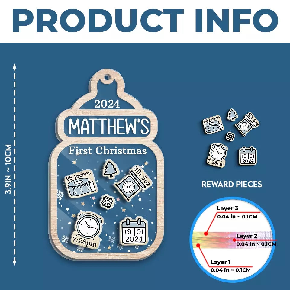 Children Make You Want To Start Life Over - Family Personalized Custom 3 Layers Shaker Ornament - Christmas  Gift For Baby Kids, Newborn Baby