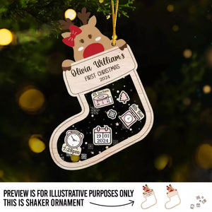 A Baby Is A Wishing Well - Family Personalized Custom 3 Layers Shaker Ornament - Christmas  Gift For Baby Kids, Newborn Baby