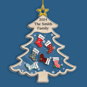 At Christmas, All Roads Lead Home - Family Personalized Custom 3 Layers Shaker Ornament - Christmas Gift For Family Members