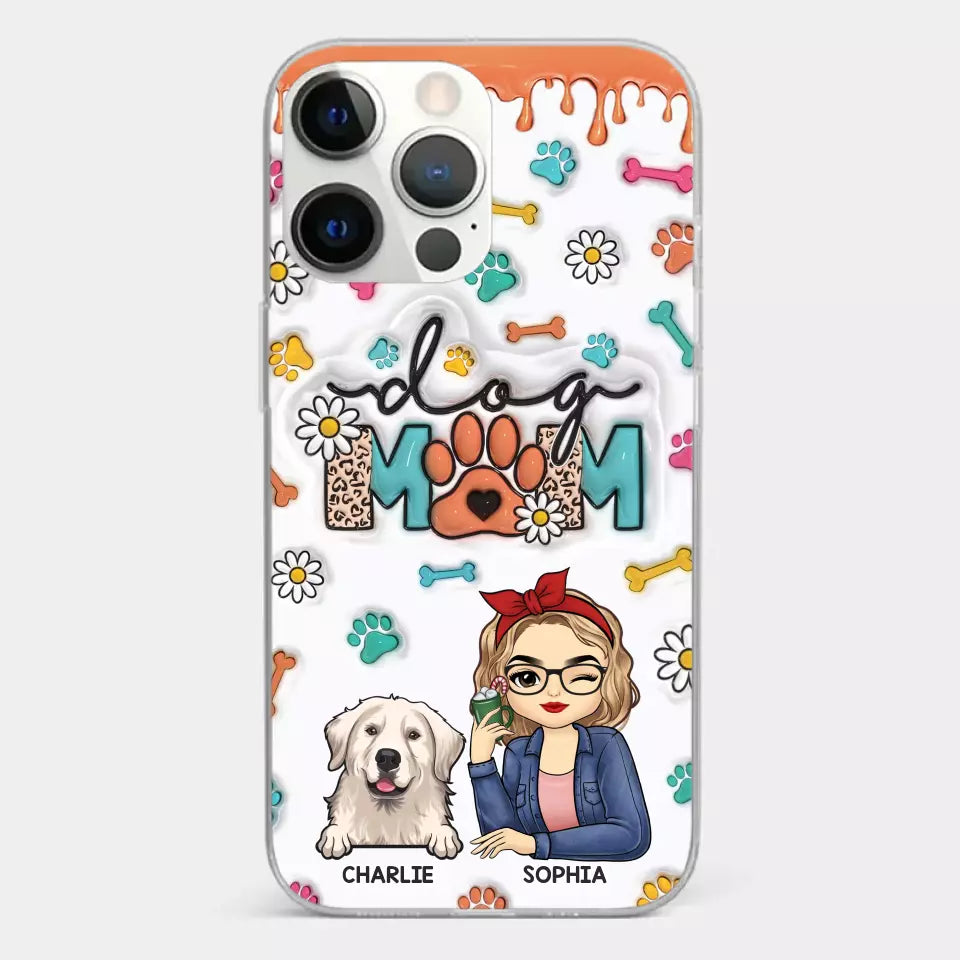 The Love Between A Dog And A Dog Mom Is Unbreakable - Dog Personalized Custom 3D Inflated Effect Printed Clear Phone Case - Gift For Pet Owners, Pet Lovers