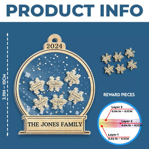 The Best Christmas Gift Is The Presence Of Family - Family Personalized Custom 3 Layers Shaker Ornament - Christmas Gift For Family Members