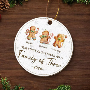 Our Family Just Grew By Two Feet - Family Personalized Custom Leather Ornament - Christmas Gift For Family Members, Baby Kids, Newborn Baby