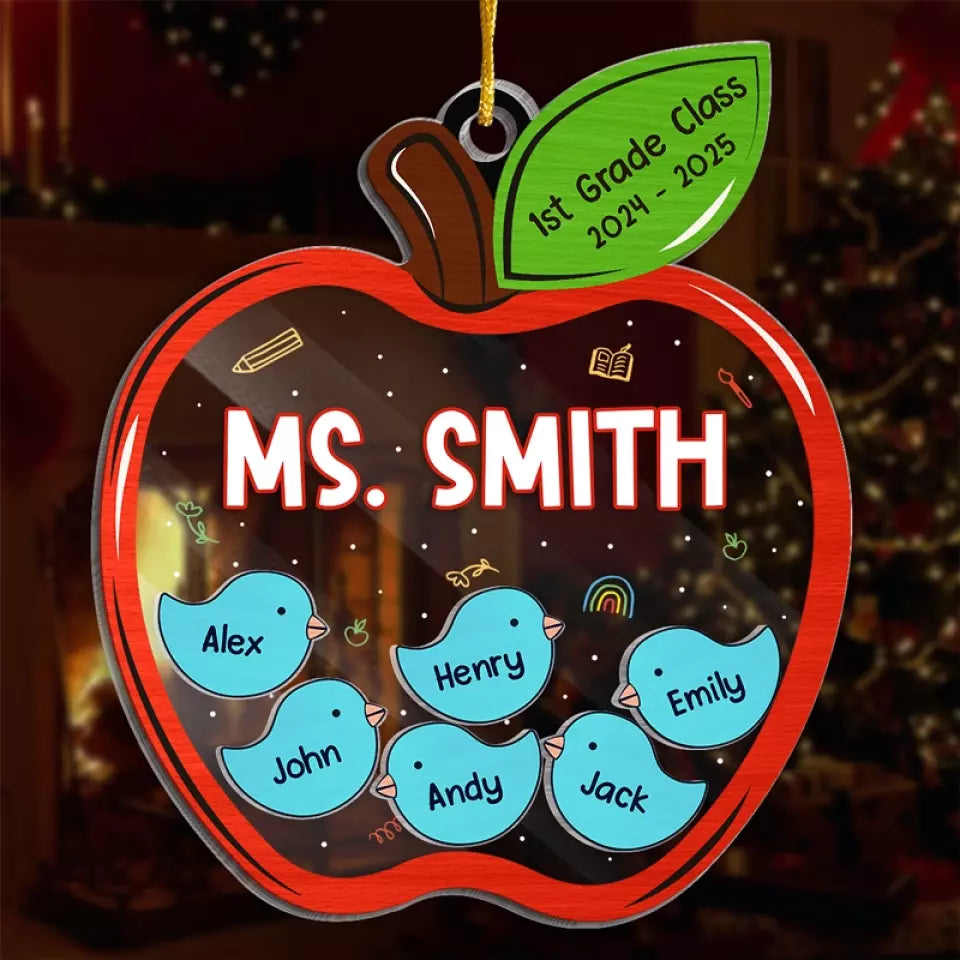 Teachers, The Unsung Heroes Of Our Lives - Teacher Personalized Custom 3 Layers Shaker Ornament - Christmas Gift For Teacher