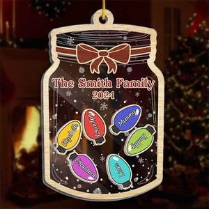 For It Is In Giving That We Receive - Family Personalized Custom 3 Layers Shaker Ornament - Christmas Gift For Family Members