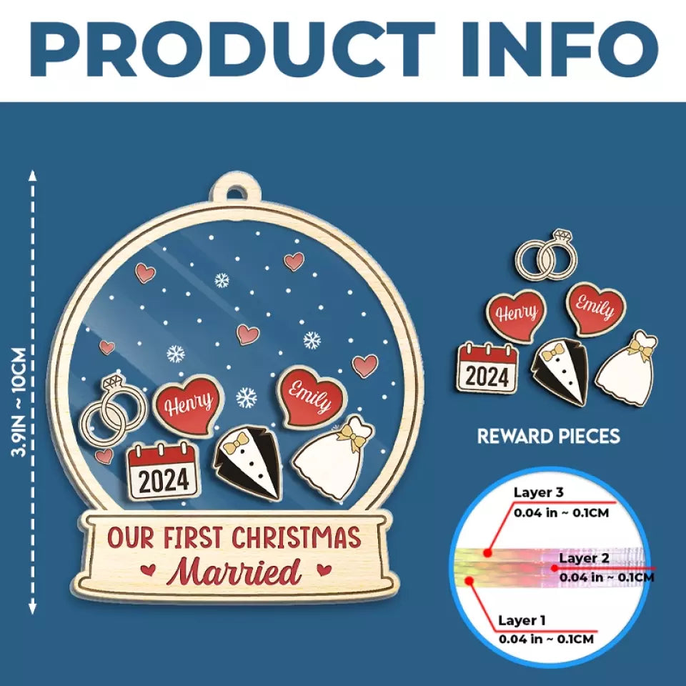 You Make The Season Bright - Couple Personalized Custom 3 Layers Shaker Ornament - Christmas Gift For Husband Wife, Anniversary