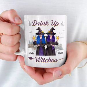 Drink Up Witches - Bestie Personalized Custom Mug - Halloween Gift For Best Friends, BFF, Sisters