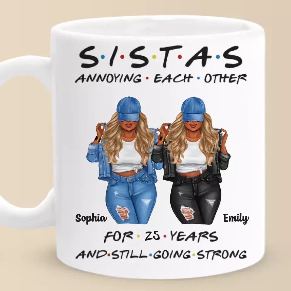 Sisters By Chance, Friends By Choice - Bestie Personalized Custom Mug - Gift For Best Friends, BFF, Sisters