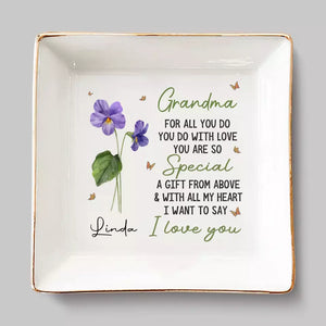 Grandma Completes The Circle Of Love - Family Personalized Custom Jewelry Dish - Gift For Grandma