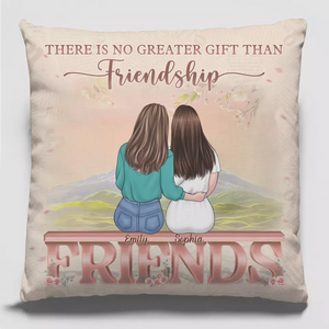 Friends Make The World Brighter - Bestie Personalized Custom Pillow - Gift For Best Friends, BFF, Sisters