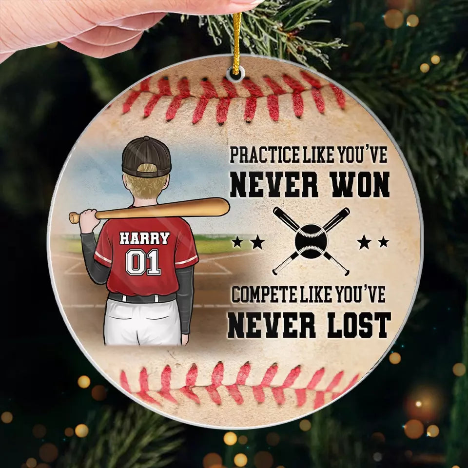 Baseball Is A Game Of Inches - Family Personalized Custom Ornament - Acrylic Custom Shaped - Christmas Gift For Family Members, Baseball Players, Baseball Lovers