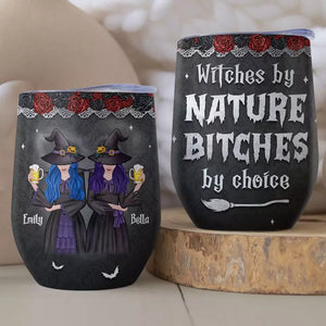 You're My Favorite Witch To Witch About Witches With - Bestie Personalized Custom Wine Tumbler - Halloween Gift For Best Friends, BFF, Sisters