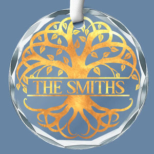 Our Family's Resilient, Enduring Tree - Family Personalized Custom Circle Glass Ornament - Christmas Gift For Family Members