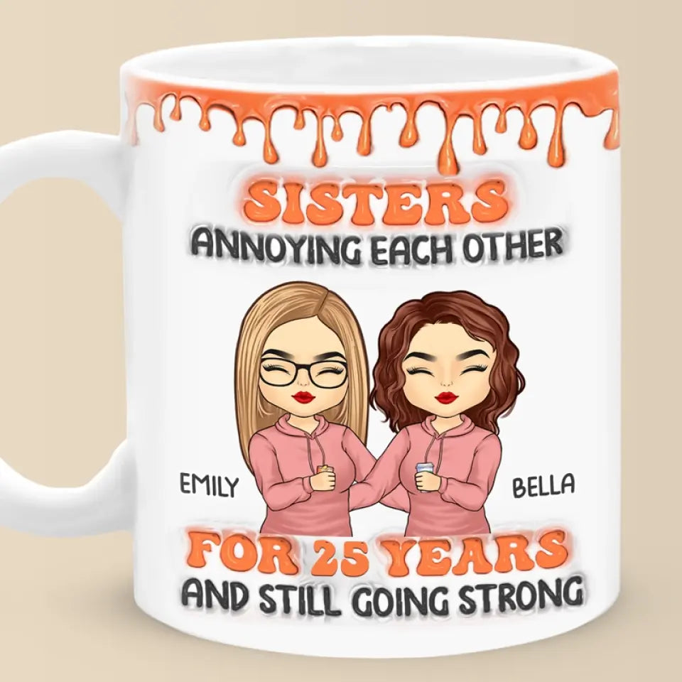 A Sibling Is Both Your Mirror And Your Opposite - Family Personalized Custom 3D Inflated Effect Printed Mug - Gift For Siblings, Brothers, Sisters