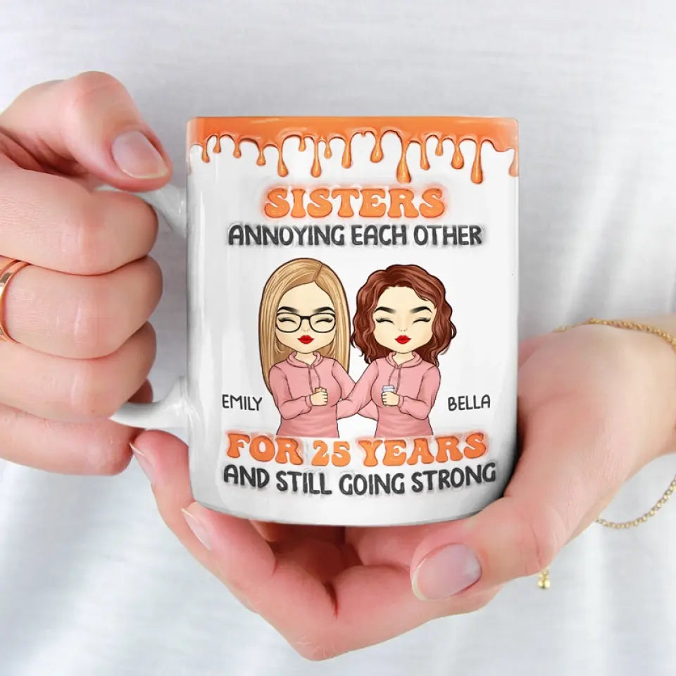 A Sibling Is Both Your Mirror And Your Opposite - Family Personalized Custom 3D Inflated Effect Printed Mug - Gift For Siblings, Brothers, Sisters