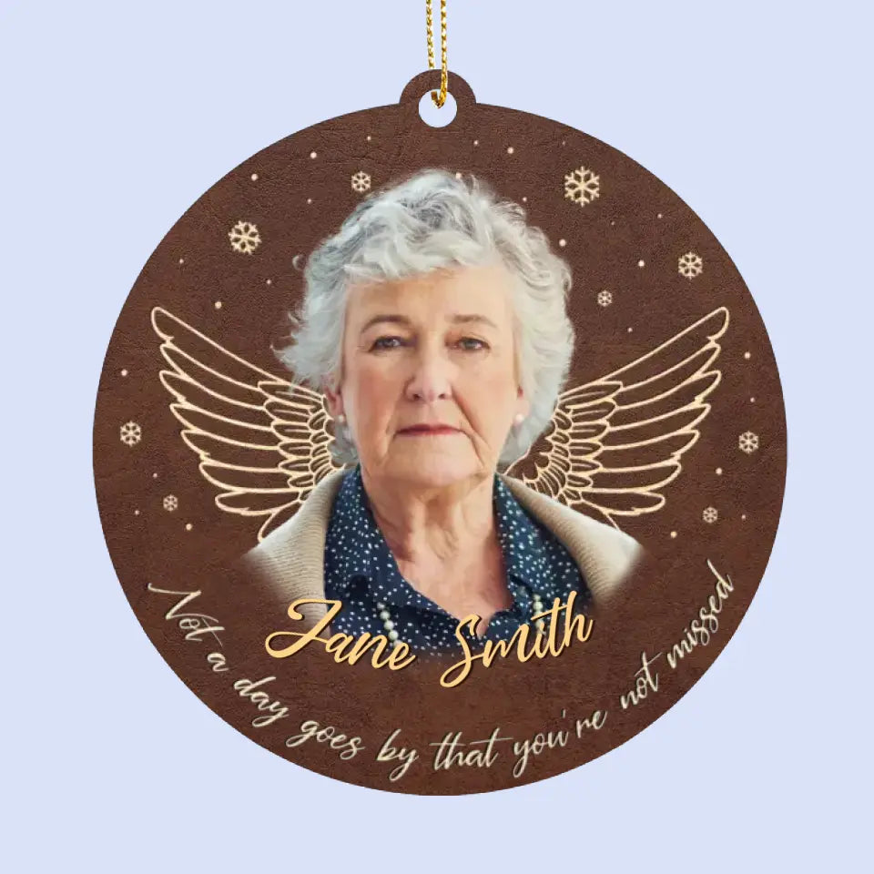 Custom Photo You Are Always In My Heart  - Memorial Personalized Custom Leather Ornament - Christmas Gift, Sympathy Gift For Family Members