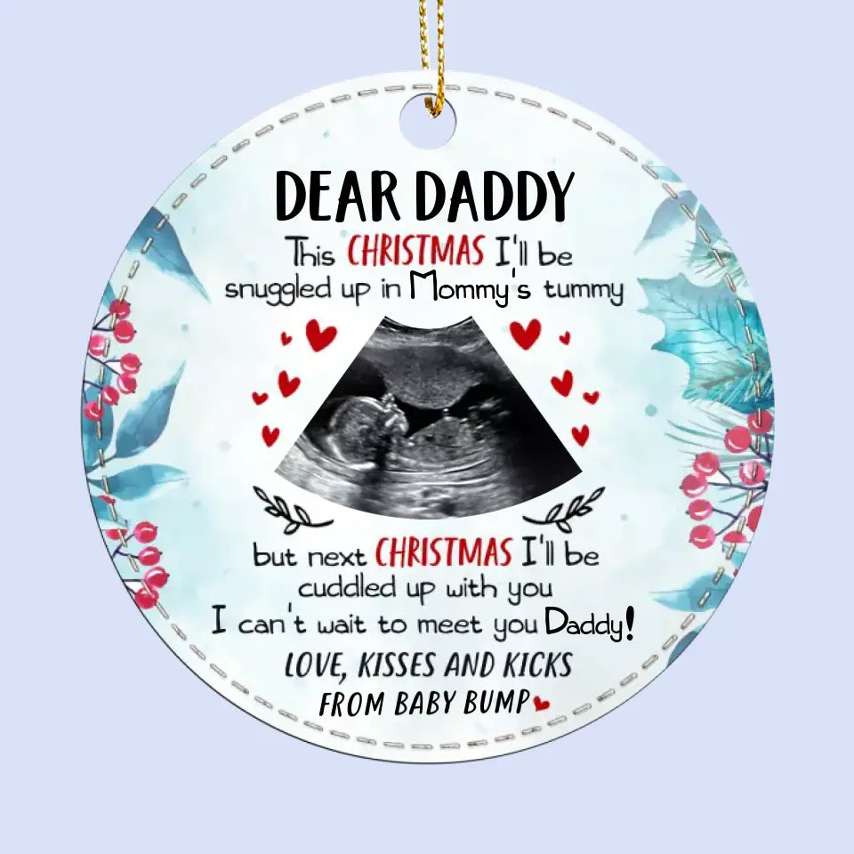 Custom Photo Bump Ahead On This Journey Of Love And Joy - Family Personalized Custom Leather Ornament - Christmas Gift For Baby Kids, Newborn Baby