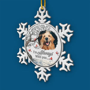 Custom Photo Death Ends A Life, Not A Relationship - Memorial Personalized Custom Ornament - Metal Custom Shaped - Sympathy Gift, Christmas Gift For Pet Owners, Pet Lovers